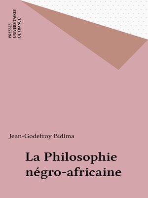 cover image of La Philosophie négro-africaine